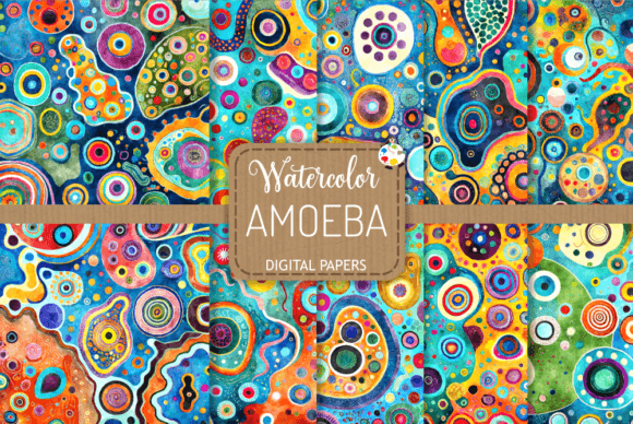 Amoeba - Watercolor Microscopic Bugs