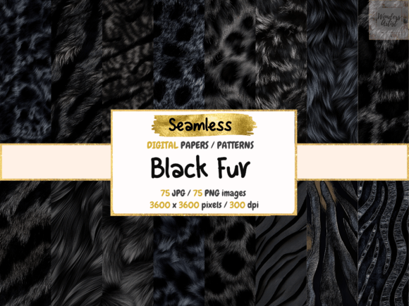 Black Fur Seamless Digital Paper