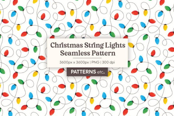 Christmas String Lights Seamless Pattern