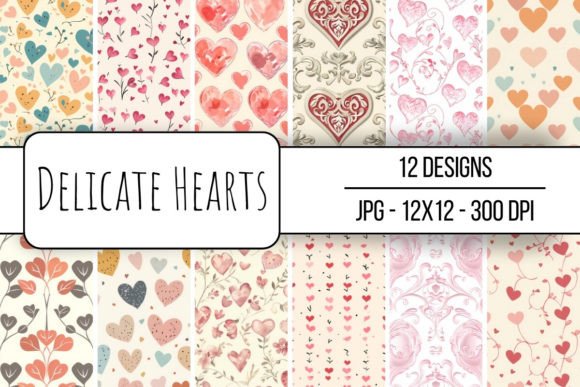 Delicate Hearts Seamless Pattern: Elevating Digital Design with High-Resolution Versatility