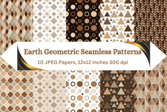 Earth Tones Geometric Digital Paper Pack