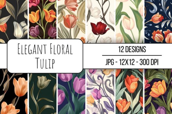 Elegant Floral Tulip Seamless Pattern