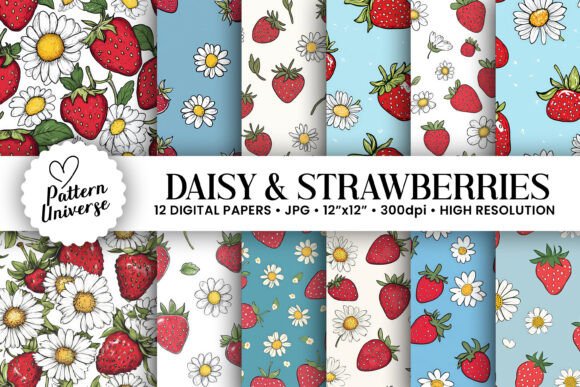 Evaluating Cute Daisy Strawberry Digital Papers for Creative Projects
