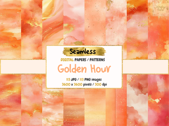 Golden Hour Seamless Digital Papers