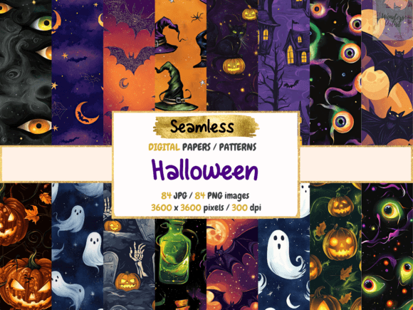 Halloween Seamless Digital Papers