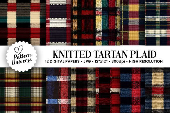 Knitted Tartan Plaid Digital Papers: Elevating Your Craft Projects with AI-Generated Texture