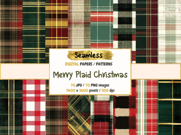 Merry Plaid Christmas Digital Papers