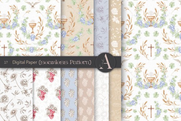 Religious Easter Seamless Pattern Set: Elevating Design Projects with Sacred Aesthetics