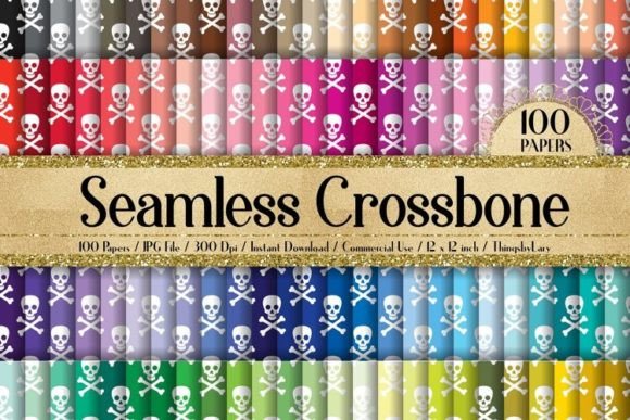 Seamless Crosses Bones Skull Papers
