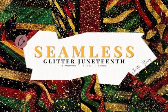 Seamless Glitter Juneteenth Paper