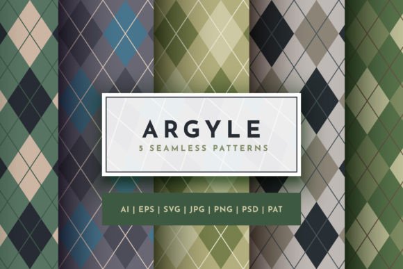 Set 5 Seamless Military Argyle Pattern