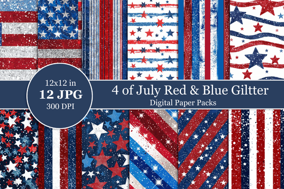 Sparkle and Celebrate: The Ultimate Guide to Using 4th of July Glitter Digital Paper for Patriotic Creations
