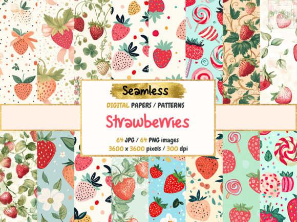 Strawberries Seamless Digital Papers: A Practical Review for Designers