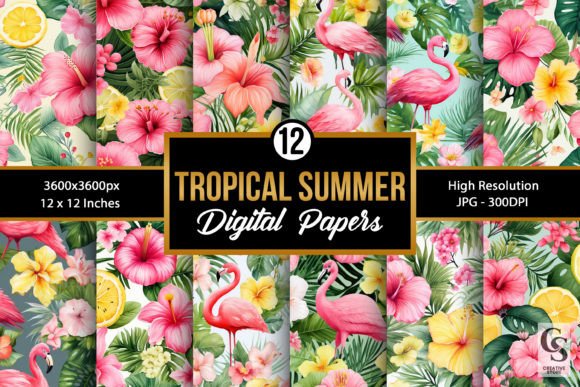 Summer Tropical Flowers Seamless Pattern: A Versatile Design Asset for Creatives and Entrepreneurs