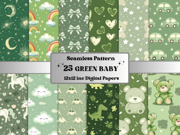 The Art of Seamless Green Baby Pattern Papers: Elevating Digital Creativity and Nursery Design