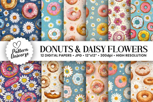 Unlocking Creativity with Donuts Daisy Flowers Digital Papers