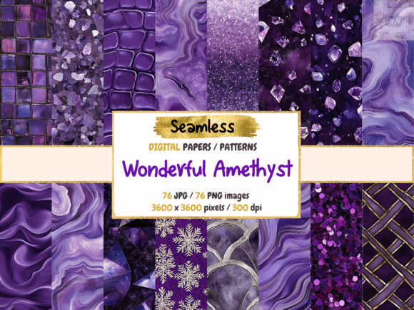 Wonderful Amethyst Digital Papers