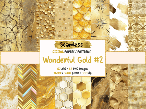 Wonderful Gold 2 Digital Papers